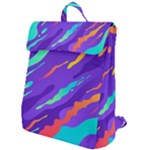 Multicolored Abstract Background Flap Top Backpack