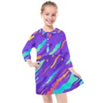 Multicolored Abstract Background Kids  Quarter Sleeve Shirt Dress