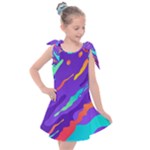 Multicolored Abstract Background Kids  Tie Up Tunic Dress