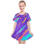 Multicolored Abstract Background Kids  Smock Dress
