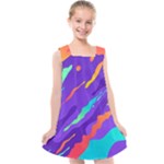 Multicolored Abstract Background Kids  Cross Back Dress