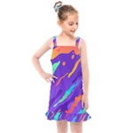 Multicolored Abstract Background Kids  Overall Dress
