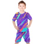 Multicolored Abstract Background Kids  T-Shirt and Shorts Set