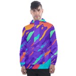 Multicolored Abstract Background Men s Front Pocket Pullover Windbreaker