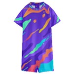 Multicolored Abstract Background Kids  Boyleg Half Suit Swimwear