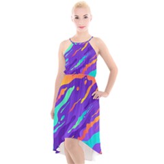 High-Low Halter Chiffon Dress  
