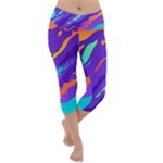 Multicolored Abstract Background Lightweight Velour Capri Yoga Leggings