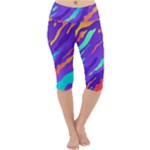 Multicolored Abstract Background Lightweight Velour Cropped Yoga Leggings