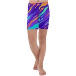 Multicolored Abstract Background Kids  Lightweight Velour Capri Yoga Leggings