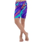 Multicolored Abstract Background Kids  Lightweight Velour Cropped Yoga Leggings