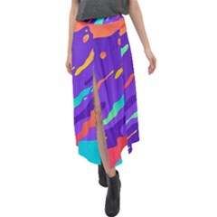 Velour Split Maxi Skirt 