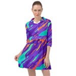 Multicolored Abstract Background Mini Skater Shirt Dress