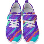 Multicolored Abstract Background Men s Velcro Strap Shoes