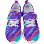 Multicolored Abstract Background Women s Velcro Strap Shoes