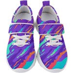 Multicolored Abstract Background Kids  Velcro Strap Shoes