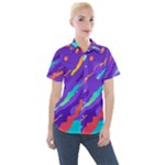 Multicolored Abstract Background Women s Short Sleeve Pocket Shirt