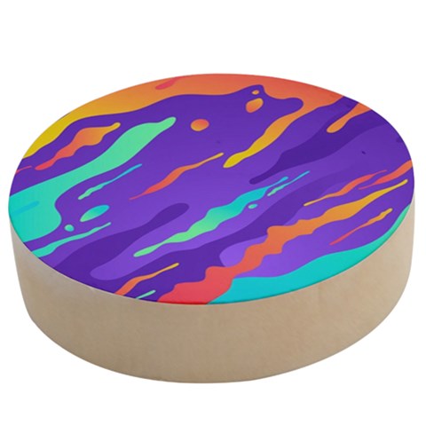 Multicolored Abstract Background Wooden Bottle Opener (Round) from ArtsNow.com