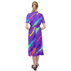 Keyhole Neckline Chiffon Dress 