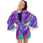 Multicolored Abstract Background Long Sleeve Kimono