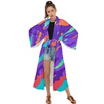 Multicolored Abstract Background Maxi Kimono