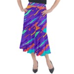 Multicolored Abstract Background Midi Mermaid Skirt