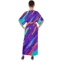 V-Neck Boho Style Maxi Dress 