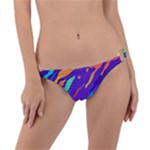 Multicolored Abstract Background Ring Detail Bikini Bottoms