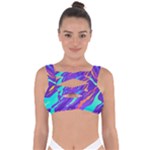 Multicolored Abstract Background Bandaged Up Bikini Top