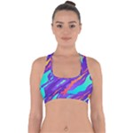 Multicolored Abstract Background Cross Back Hipster Bikini Top 