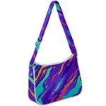 Multicolored Abstract Background Zip Up Shoulder Bag