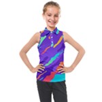 Multicolored Abstract Background Kids  Sleeveless Polo T-Shirt