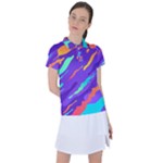 Multicolored Abstract Background Women s Polo T-Shirt
