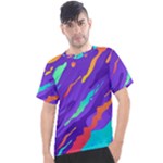 Multicolored Abstract Background Men s Sport Top