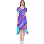 Multicolored Abstract Background High Low Boho Dress
