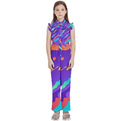 Kids  Sleeveless Ruffle Edge Band Collar Chiffon One Piece 