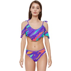 Ruffle Edge Tie Up Bikini Set	 