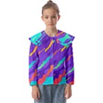 Multicolored Abstract Background Kids  Peter Pan Collar Blouse