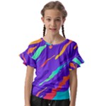 Multicolored Abstract Background Kids  Cut Out Flutter Sleeves