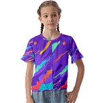 Multicolored Abstract Background Kids  Cuff Sleeve Scrunch Bottom T-Shirt
