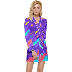 Long Sleeve Satin Robe 
