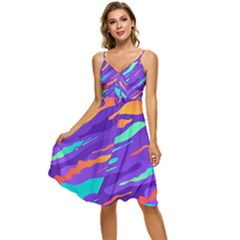 Sleeveless Tie Front Chiffon Dress 