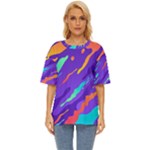 Multicolored Abstract Background Oversized Basic T-Shirt