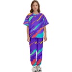 Multicolored Abstract Background Kids  T-Shirt and Pants Sports Set
