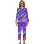 Multicolored Abstract Background Womens  Long Sleeve Lightweight Pajamas Set