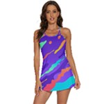 Multicolored Abstract Background 2-in-1 Flare Activity Dress