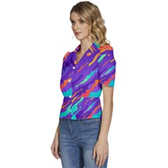 Puffed Short Sleeve Button Up Jacket 