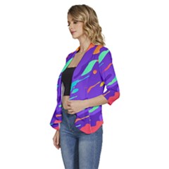 Women s 3/4 Sleeve Ruffle Edge Open Front Jacket 