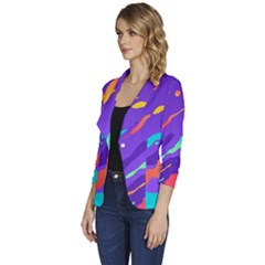 Women s One-Button 3/4 Sleeve Short Jacket 