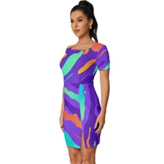Fitted Knot Split End Bodycon Dress 