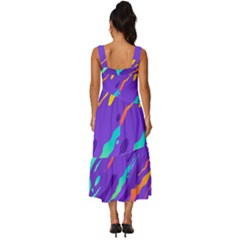 Square Neckline Tiered Midi Dress 